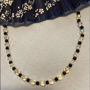 Crystal and onyx necklace